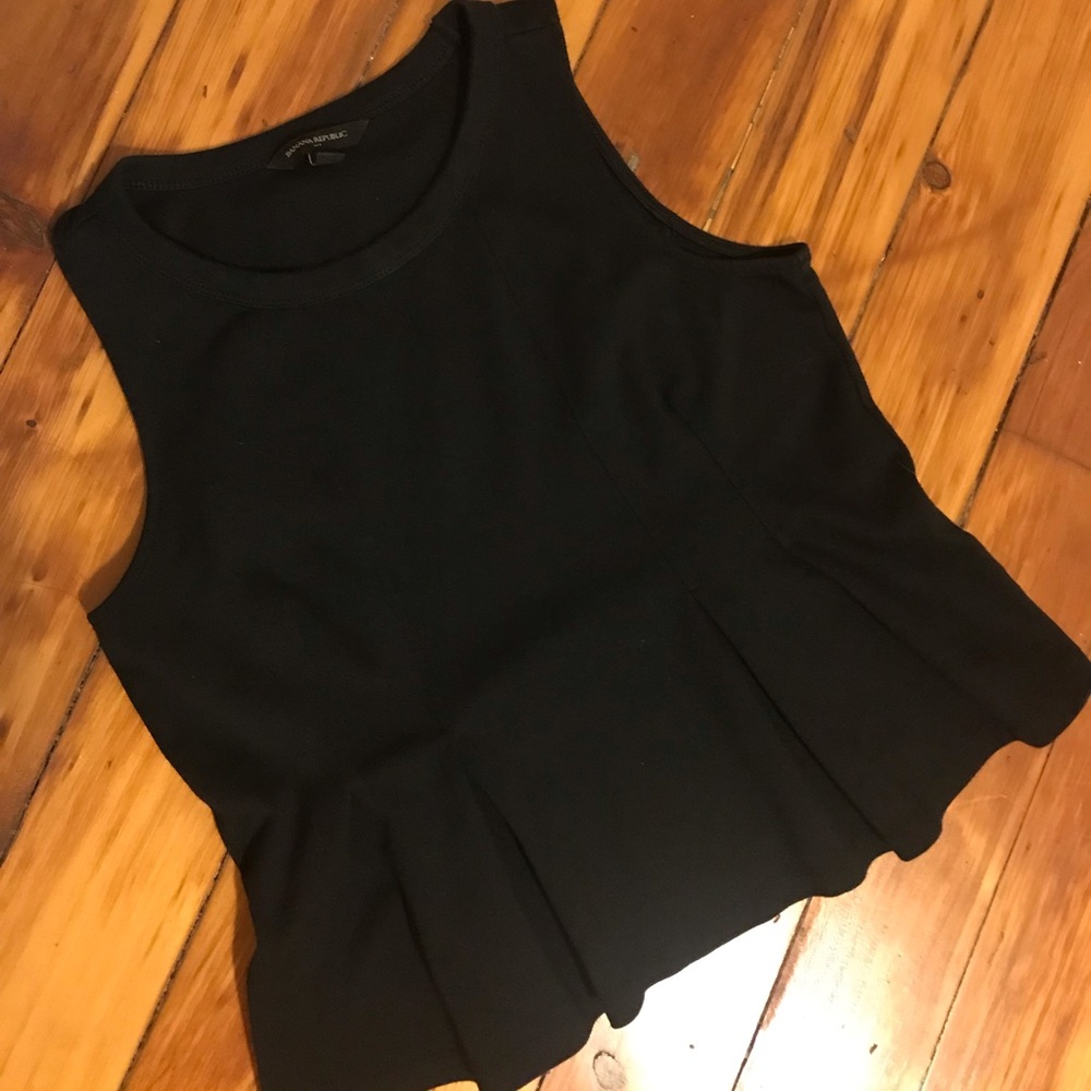 Banana Republic Peplum Top - Black; Size S